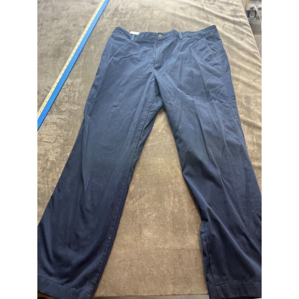 Dockers Pants Mens 38x32 Navy Blue Khaki Flat Front AU Auburn War Eagle Logo